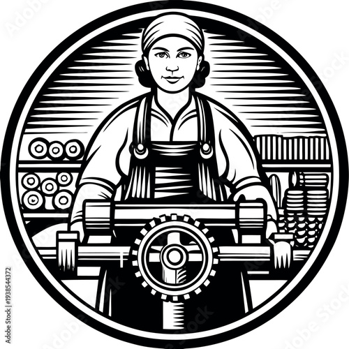 Woman with a machine