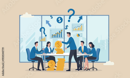 Investment, bigger, or profit and earning concept, businessman hand put dollar coin on investment bank