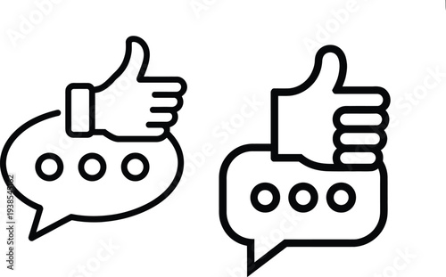 Simple thumbs up symbolizing approval and like in a minimalist design approach for social media and online communication
