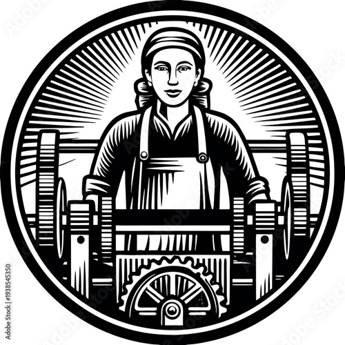 Woman with a machine