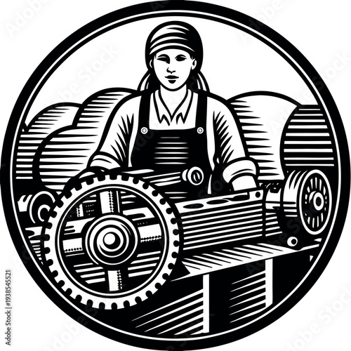 Woman with a machine