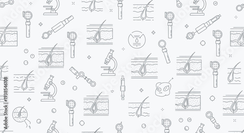 Collection of scientific instruments and laboratory equipment icons.