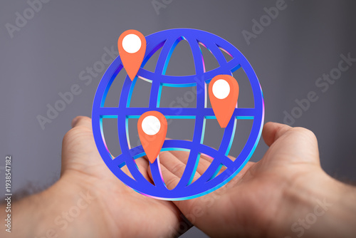 Hands holding a globe with ...