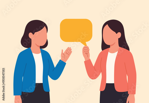 Listen to team feedback to improve work quality, communication skill or client relationship, ask and answer question for idea development concept, cheerful businesswomen share feedback for improvement