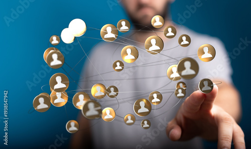 Abstract network of people ...