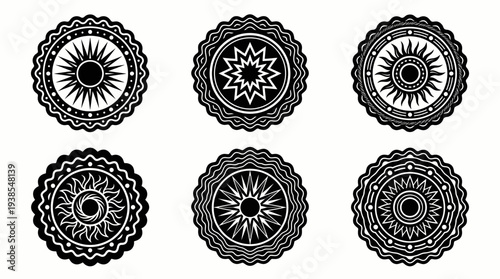 Black and white mandala designs.
