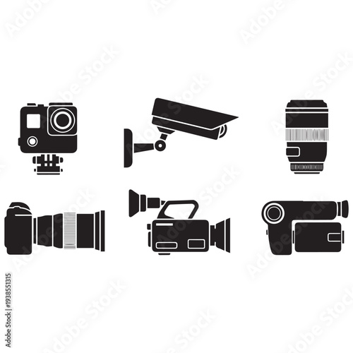 Collection of modern camera and video recording devices