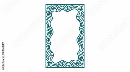 Teal decorative frame border design.
