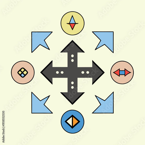 Black arrows minimalist design directional-symbol  