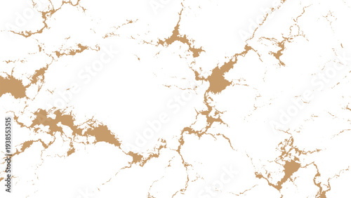 Golden abstract marble pattern on transparent background