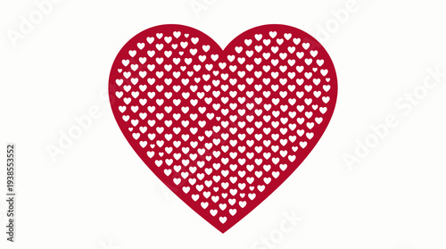 Red heart symbol with white dots.