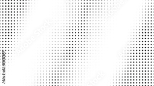 Gray and black dots scattered on a white background