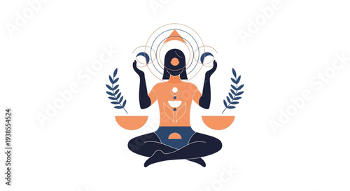 Libra Zodiac Sign Illustration - Balance, Harmony, Astrology, Celestial Theme