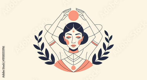 Mystical Woman with Third Eye and Aura, Spiritual Growth, Inner Peace