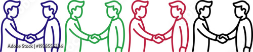 Two people shaking hands icon symbolizing agreement and partnership