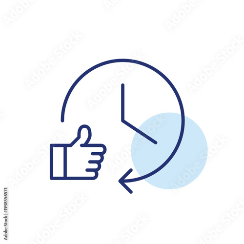 Clock and like. Time management, schedule tracking and deadline alert. Pixel perfect, editable stroke vector icon