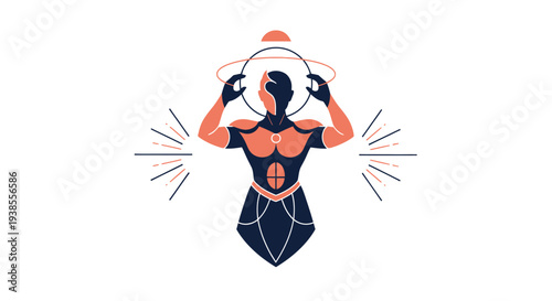 Cosmic Being with Halo and Geometric Ornaments