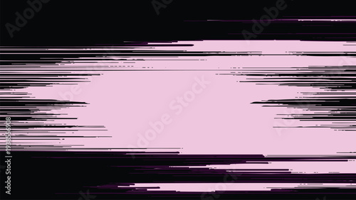 Abstract digital glitch effect with pink and black distorted lines