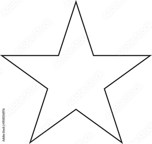 A simple line drawing of a five pointed star shape