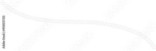 Minimalist Red Outline Illustration of a Twisted Rope on White Background
