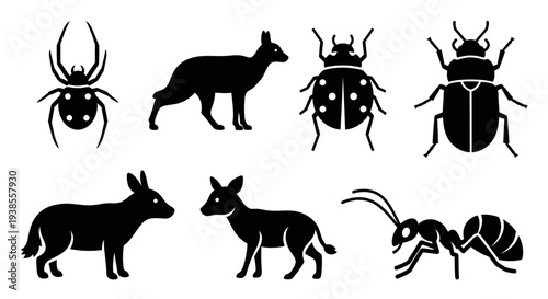 Diverse Animal and Insect Silhouettes Collection