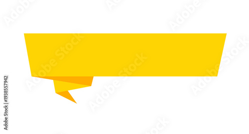 Yellow speech bubble ribbon banner