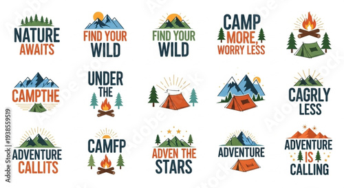 Wallpaper Mural Collection of Camping and Adventure Themed Graphics with Inspirational Quotes. Torontodigital.ca