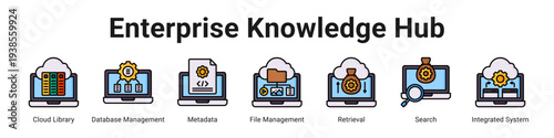 Enterprise Knowledge Hub web banner icon vector illustration.