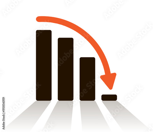 Bankruptcy business chart showing sudden crash and crisis after growth, financial default concept illustration

