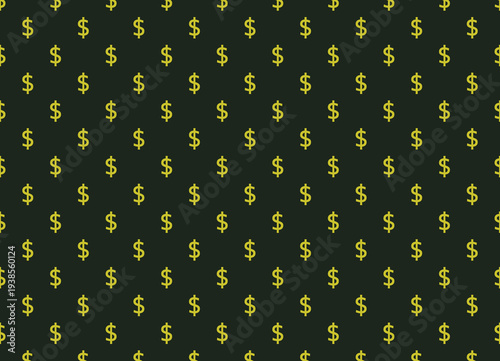 Seamless dollar sign pattern on dark background
