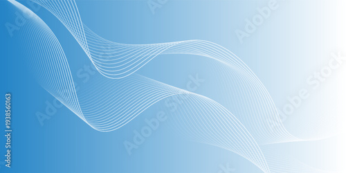 Abstract white wavy glowing lines on a blue background. Futuristic digital high-technology pattern. Health Care concept. Vector illustration