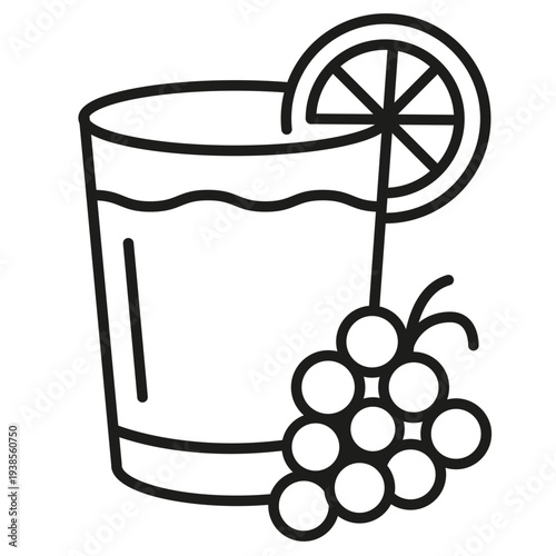 Grape Juice with Garnish Illustration