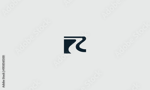 Abstract black logo design featuring a stylized letter r symbol