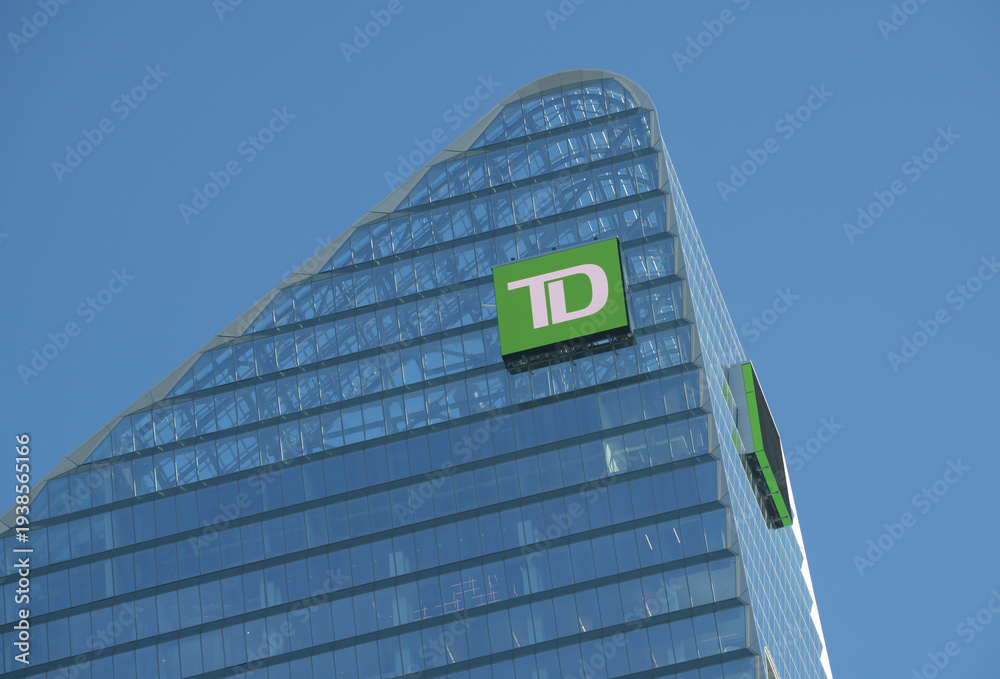 Obraz premium sculpted form and crown (a lantern) atop TD Terrace designed by Adrian Smith + Gordon Gill Architecture, 160 Front St W, Toronto