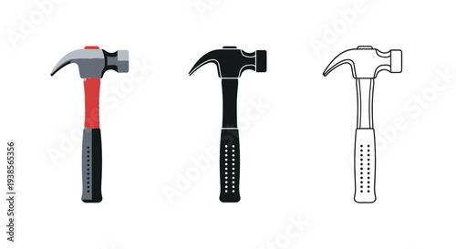Hammer graphic illustration set with various design styles and color variations available