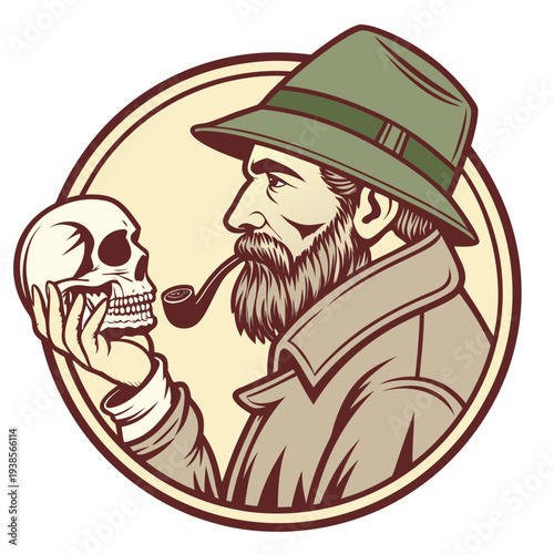 Lucky Irish Skull with Pipe