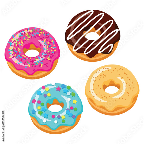 Donuts art dessert illustration image