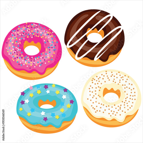 Donuts art dessert illustration image