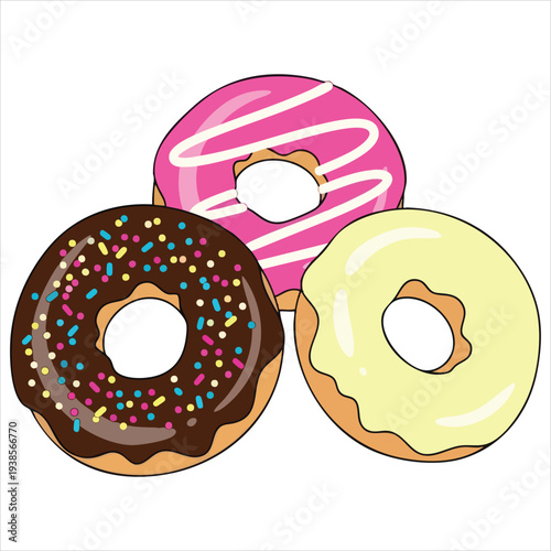 Donuts art dessert illustration image