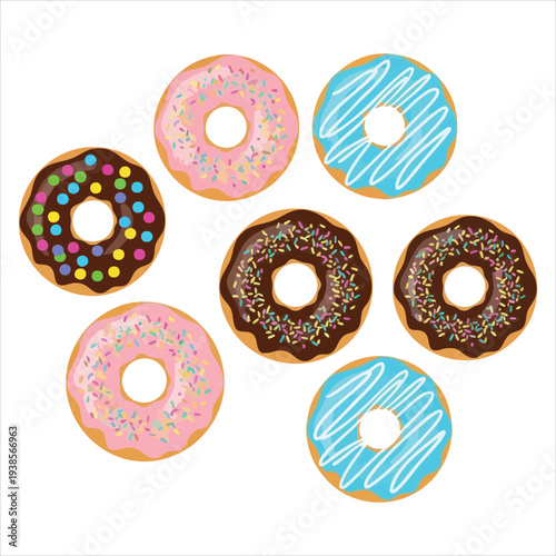Donuts art dessert illustration image