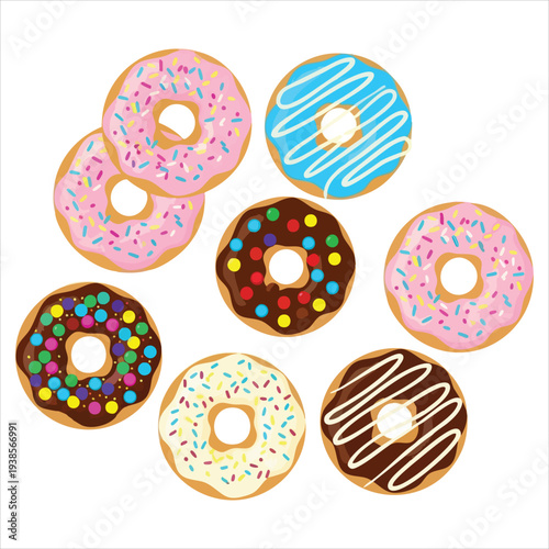 Donuts art dessert illustration image