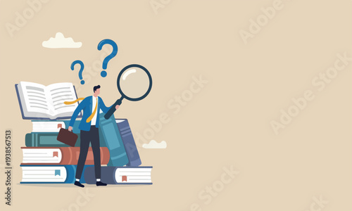 Suspicious, analyzing fake or fraud, concerned or question of business transparency concept, suspicious businessman analyze each other with magnifying glass