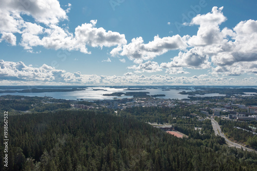 Beautiful forest scenery in Kuopio, Finland.
