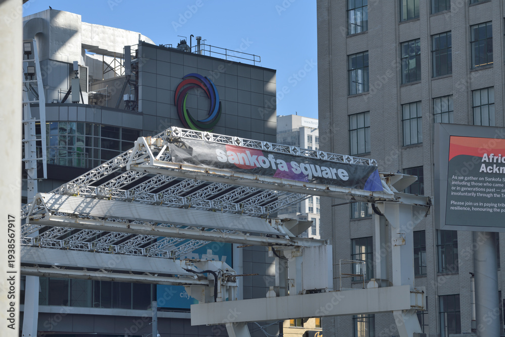 Naklejka premium stage canopy at Sankofa Square, Toronto