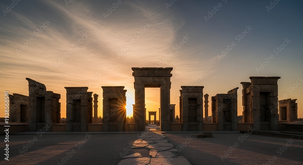 Fototapeta premium Ancient Persepolis Ruins at Sunset, Iran