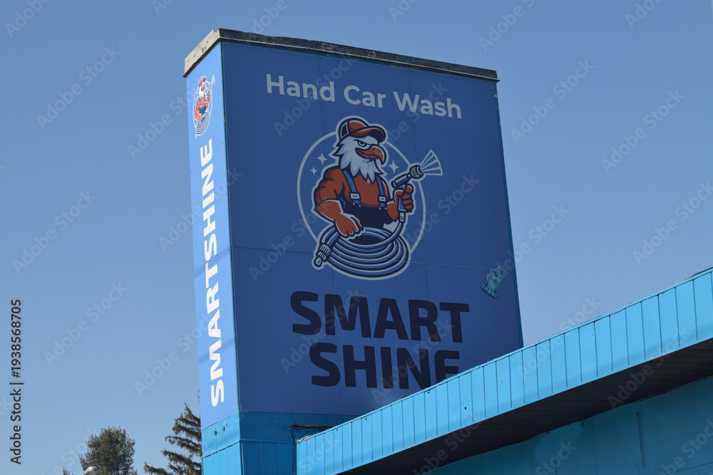 Obraz premium big sign outside Smart Shine Hand Car Wash & Detailing located at 364 O'Connor Dr, East York, Toronto