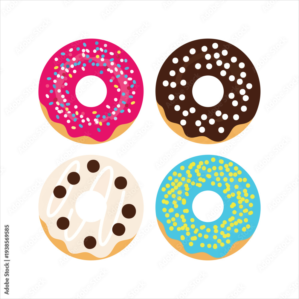 Fototapeta premium Donuts art dessert illustration image