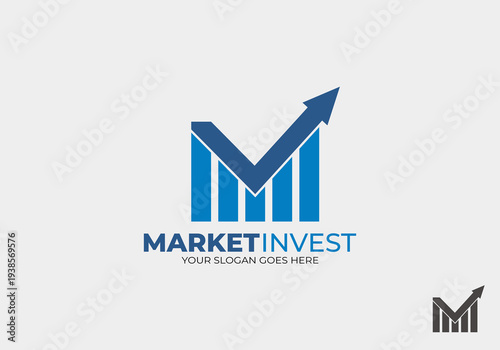 investment illustration market growth template, logo vector