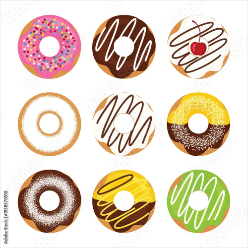 Donuts art dessert illustration image