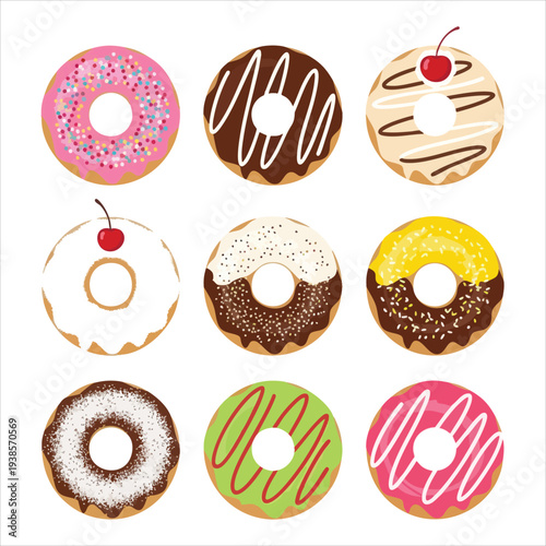 Donuts art dessert illustration image